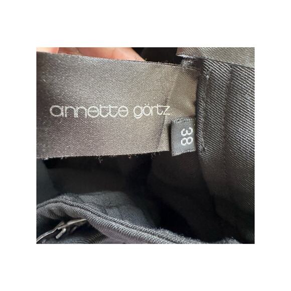 Annette Gortz Trouser Pants Straight Leg Lightweight Wool Black Women Sz 38 M - Picture 6 of 7